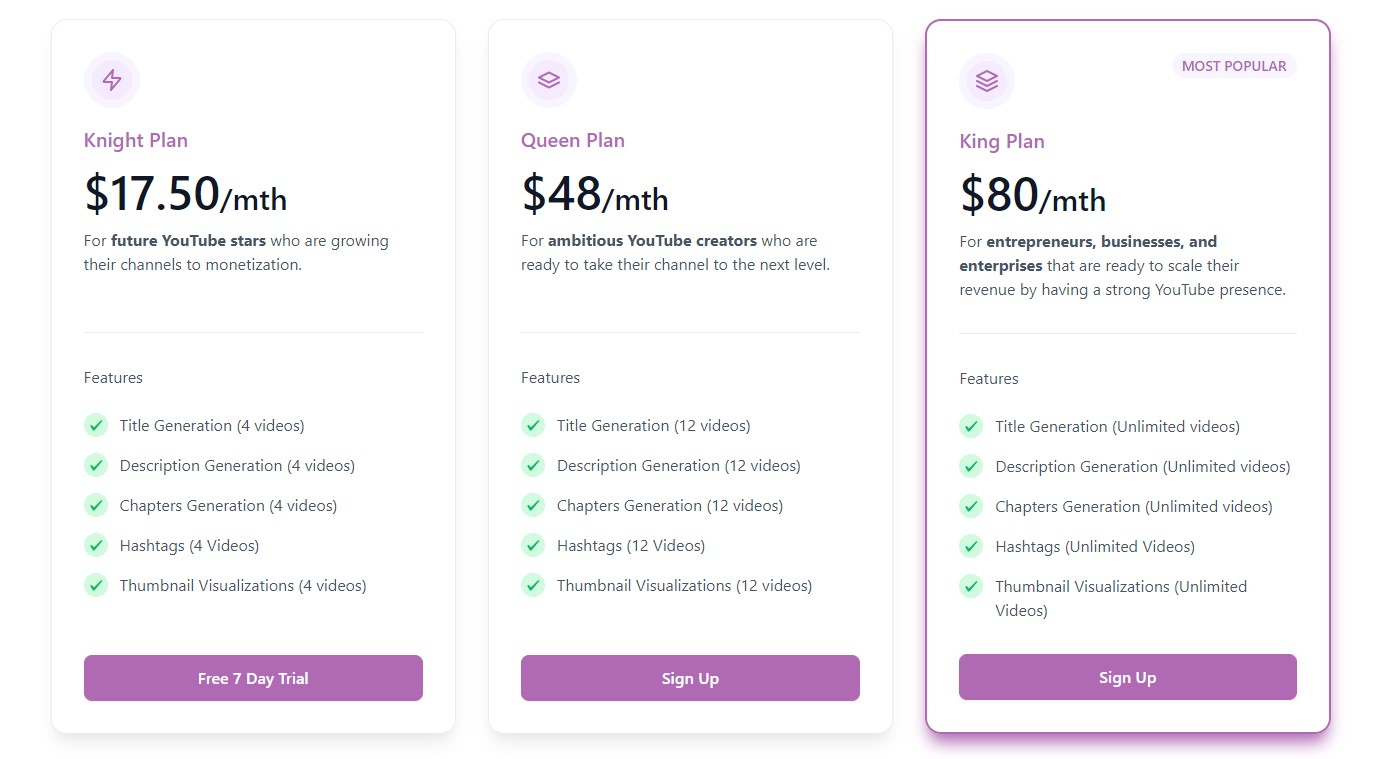 Taja Pricing Plans